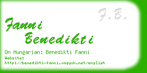 fanni benedikti business card